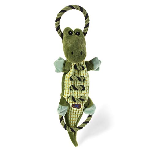 Outward Hound Ropes-A-Go-Go Gator Interactive Plush Squeaky Dog Tug Toy