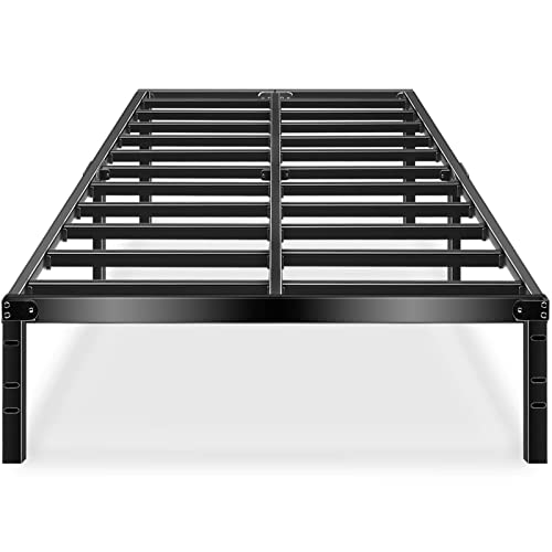 HAAGEEP Heavy Duty King Bed Frame No Box Spring Needed 14 Inch Black Metal Platform Beds Frames with Storage