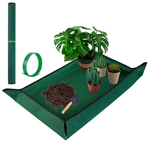 Extra Large Repotting Mat for Indoor Plant Transplanting and Mess Control, 43' X 29' Thickened Waterproof , Foldable and Easy to Clean Gardening Work Mat & Succulent Plant Mat Green