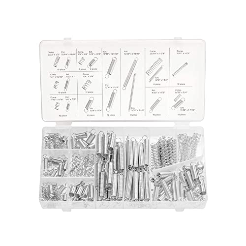 NEIKO 50456A Spring Assortment Set | 200 Piece | Compression and Extension Springs Kit | Zinc Plated Steel | Assorted Sizes for all Types of Home Repairs and DIY Projects (Original)