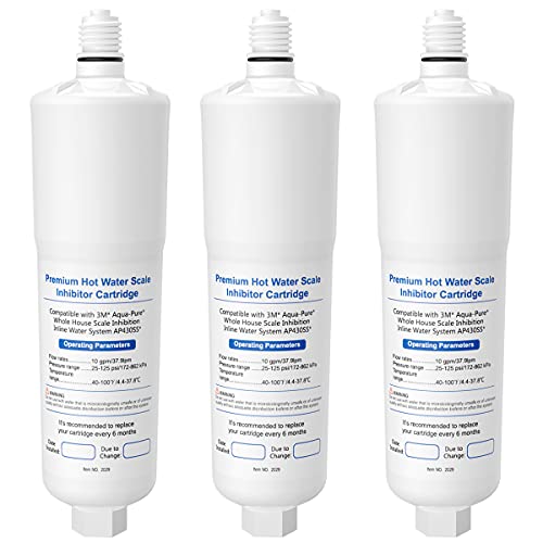 3 Pack AP431 Cartridge, Replacement for Aqua-Pure Whole House Scale Inhibition Inline Water System Helps Prevent Scale AP430SS - IT'S PURE EXPERT