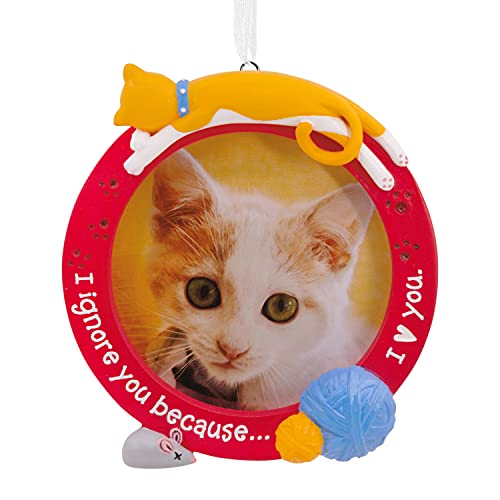 Hallmark I Ignore Because I Love Cat Photo Frame Christmas Ornament, Picture Frame Cat Lover Gifts