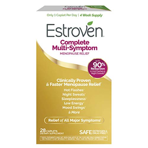 Estroven Complete Multi-Symptom Menopause Supplement for Women, 28 Ct., Clinically Proven Ingredient Provide Menopause Relief & Night Sweats & Hot Flash Relief, Drug-Free & Non-GMO