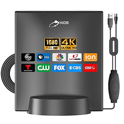 HD Digital TV Antenna, Indoor Amplified Long Range Reception, Premium HDTV Antenna with Signal Booster - Support 4K 1080P Channels for All Smart TV