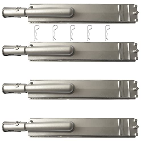 Heavy Duty Cast Stainless Steel BBQ Grill Burner 4 Pack for Bull, Replacement Parts for Cal Flame Blaze Turbo Beefeater Lion Thermos Char Broil Jenn Air Nexgrill, Best for Bull Grill Replacement Parts