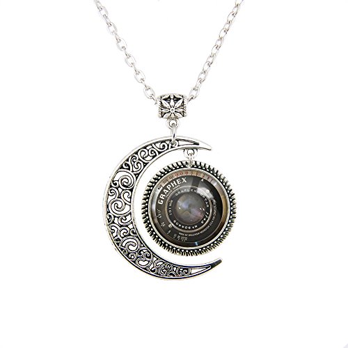 LERYDESI Moon pendant Camera necklace Camera lens pendants Vintage Grahpex pendant Camera jewelry Gift (18)