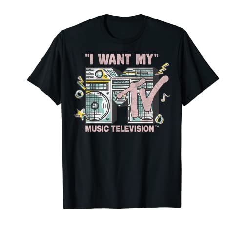 MTV I Want My Retro Boombox Graphic T-Shirt T-Shirt