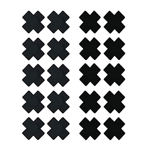 10 Pack Disposable X Adhesive Satin Nipple Cover Pasties Stickers Plus Sign Condoms Large Size Thin (Black, One Size)