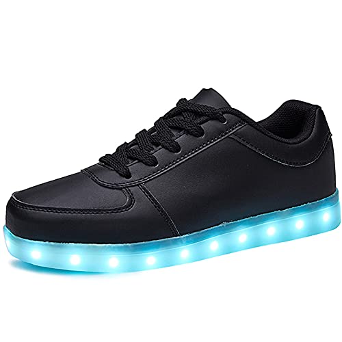 SANYES USB Charging Light Up Shoes Sports LED Shoes Dancing Sneakers SYDB551-Black-42