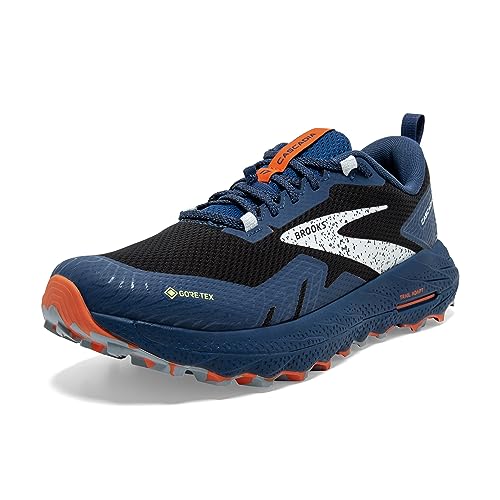 Brooks Men’s Cascadia 17 GTX Waterproof Trail Running Shoe - Black/Blue/Firecracker - 9.5 Medium