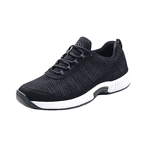 Orthofeet Men's Orthopedic Black Knit Lava Sneakers, Size 10.5