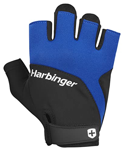 Harbinger Training Grip Weightlifting Workout Gloves 2.0, Large, Blue