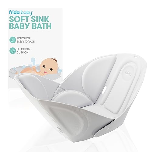 Frida Baby Soft Sink Baby Bath|Easy to Clean Baby Bathtub + Bath Cushion That Supports Baby's Head