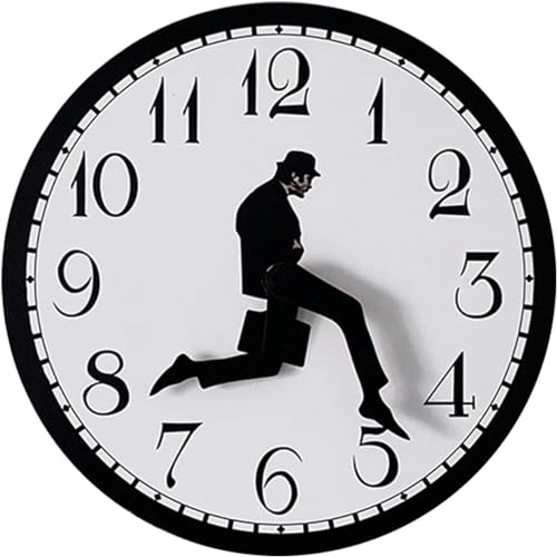 YtotY Ministry of Silly Walks Clock, 10 Inch Silly Walk Wall Clock, Funny Modern Silent Wall Watch Clock for Hotel, Living Room Decor for Living Room Decor, Bedroom, Kitchen, Novelty Home Decor Gifts