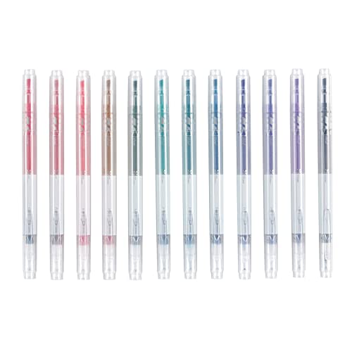 Erin Condren Dual-Ink + Dual-Tip Markers 12-Pack Highlighter Pens. Write, Highlight, Color-Code & More. Perfect for Work and School, 12 Barrels, 24 Total Colors