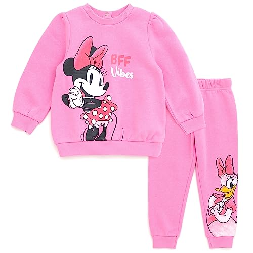 Disney Daisy Duck Minnie Mouse Toddler Girls Fleece Sweatshirt and Pants Set Pink 3T