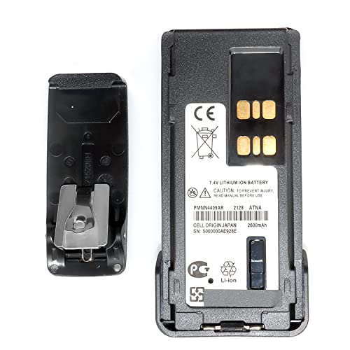 DDONG PLUS PMNN4409 Replacement Battery [Upgraded] for Motorola XPR7550 MotoTRBO AAH56RDN9KA1AN Battery PMNN4491 Battery with Belt Clip