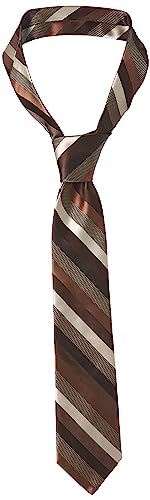 Stacy Adams Men's Microfiber Stripped Tie Set, Brown, One Size