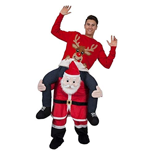 mR Tooo Christmas Santa Claus Costume Shoulder Carry Ride On Me Mascot Costume Fun Dress