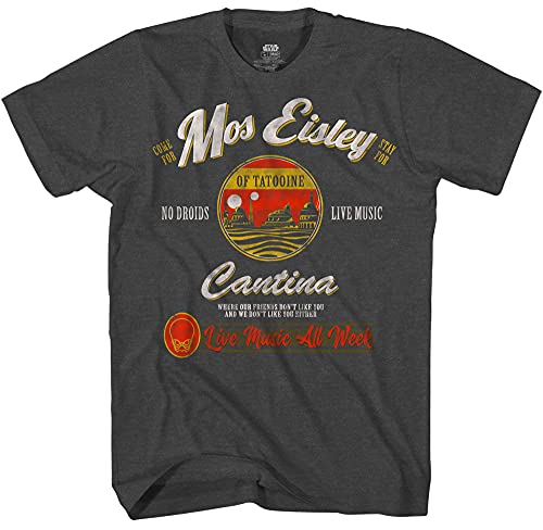 STAR WARS Mos Eisley Cantina Tatooine Men's Adult Graphic Tee T-Shirt (Charcoal Heather, XX-Large)
