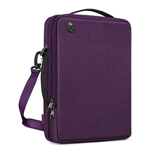 FINPAC Laptop Shoulder Bag for 14-inch MacBook Pro M3/M2/M1 Pro/Max A2779 A2442 2023-2021, 13’’ MacBook Air/Pro, Carrying Case for MacBook Air 15, Surface Laptop, HP, Dell, Acer Chromebook, Purple