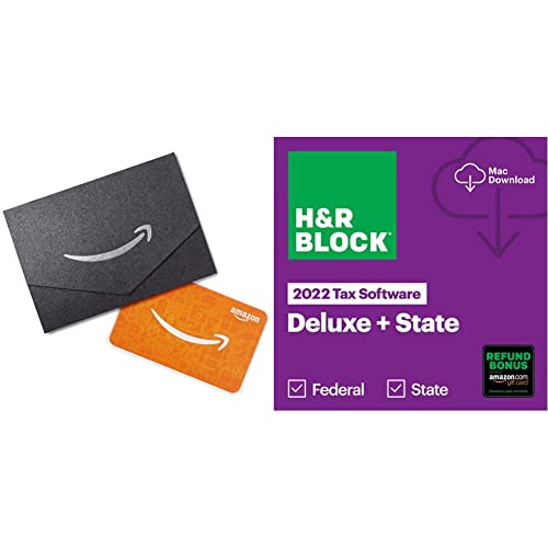 H&R Block Tax Software Deluxe + State 2022 with Refund Bonus Offer (Amazon Exclusive) [Mac Download] + $10 Amazon Gift Card
