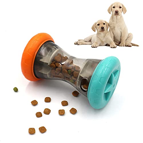 Aelflane Treat Dispensing Puzzle Toys for Small Dogs,Interactive Chase Toys,Perfect Alternative to Slow Feeder Dog Bowls to Improves Pets Digestion,Barbell-Shaped Dog Toys