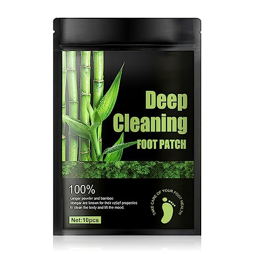 Fanterday Deep Cleansing Foot Pads, 10 Pack, 100% Natural Ingredients, Bamboo Vinegar and Ginger Powder, Promotes Circulation and Provides Warmth, Suitable for Most People