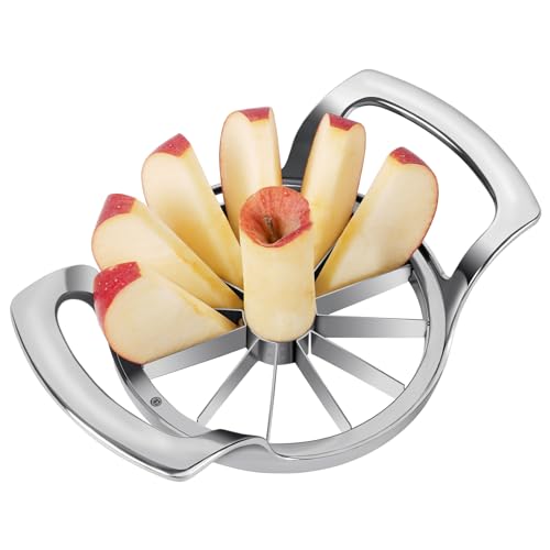 SAVORLIVING Apple Slicer Upgraded Version 12-Blade Extra Large Apple Corer, Stainless Steel Ultra-Sharp Apple Cutter, Pitter, Divider for Up to 4 Inches Apples (Update) (12 Cut)