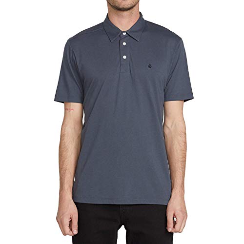 Volcom Men's Banger Polo Shirt, Charcoal, Large