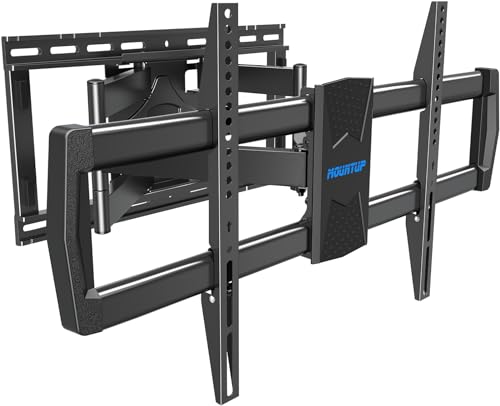 MOUNTUP TV Wall Mount Full Motion for Most 47'-90' Flat/Curved TVs, Swivel Tilt TV Mount for 65 70 75 80 82 85 inch TVs, TV Bracket for Max 24 inches Studs, Up to 154lbs, Max VESA 800x400 MU0015