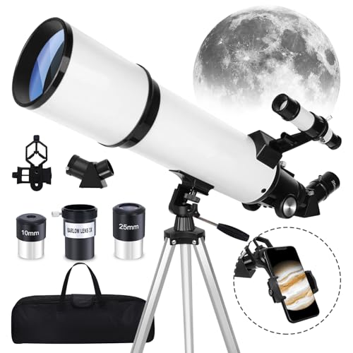 Aurosports Telescopes for Adults Kids - 70mm Aperture 600mm Astronomical Refractor Telescope - Professional Portable Outdoor Telescope for Teens Beginners, Carry Bag, Phone Adapter, Tripod
