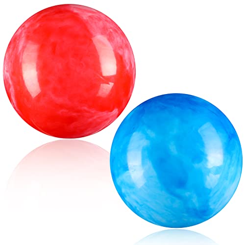 2 Pieces Marbleized Bouncy Balls Colorful Inflatable Big Cloud Bouncing Balls PVC Play Balls for Adults Pet Party Supplies Beach Playground School Water Fun (Red,Blue,8.5 Inch)