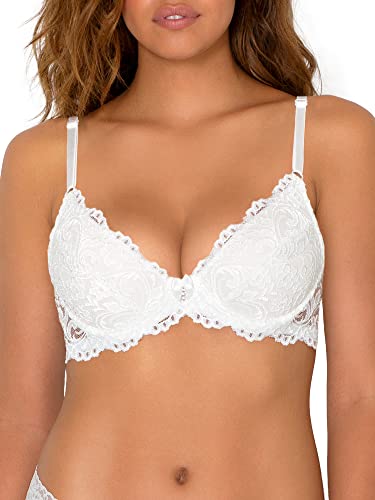 Smart & Sexy Women's Signature Lace Push-up Bra, White, 34D