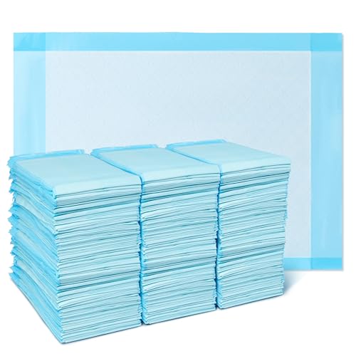 Medline Disposable Chucks Pads, 17 x 24 inches (Pack of 300), Ultra-Light Absorbency Pee Pads for Surface Protection, Disposable Diaper Changing Pads for Baby, Puppy Pads for Dog Potty Training, Blue