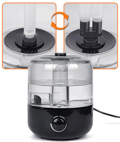 Reptile Humidifiers Foggers for Terrariums with 2.5L Visible Tank Reptile Mister with Dual Hose Nozzle for Snakes, Ball Python, Bearded Dragons, Hermit Crab, Tortoises, Chameleons, Frogs, Plants, Moss