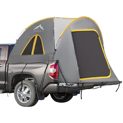 GoHimal Pickup Truck Tent, Waterproof PU2000mm Double Layer for 5.5-6.0 FT Truck Bed, Portable Truck Bed Tent for Camping, Gray