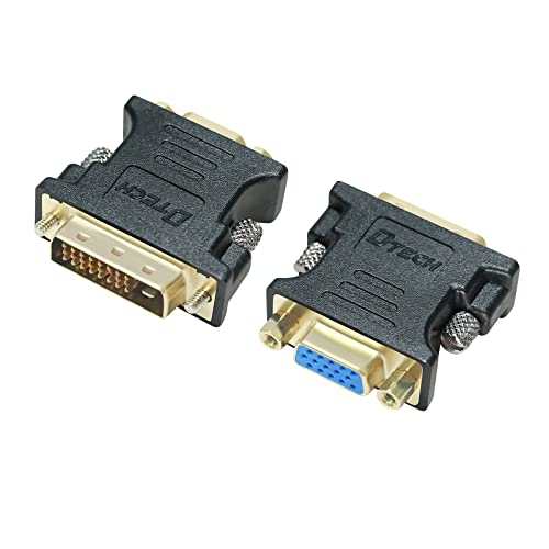 DTECH DVI to VGA Adapter DVI-D Male to VGA Female Converter 1080P Video Connector 24+1 Pin for Monitor Computer Projector