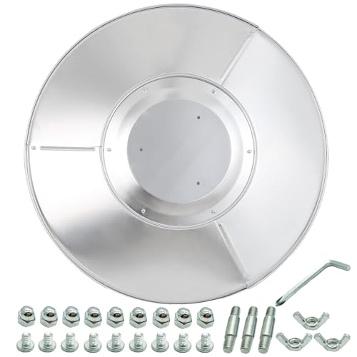 HQQ outdoor Patio Heater Reflector Shield, Aluminum Heat Reflector Shield Top for Propane Outdoor Heaters,Dome Replacement Parts(3-Hole Mount，33' Diameter Round)