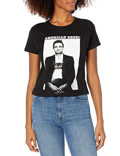 Johnny Cash womens Mug Shot Women's T-shirt T Shirt, Black, Large US