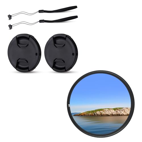 JJC 58mm Front Lens Cap Cover & Multi-Coated UV Filter for Canon EOS Rebel T7 T6 T8i T7i SL3 4000D+EF-S 18-55mm Kit Lens for Fujifilm X-T4 X-T3 X-T2+XF 18-55mm Kit Lens & More 58mm Filter Thread Lens