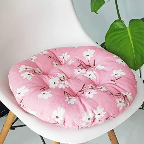 vctops Bohemian Soft Round Chair Pad Garden Patio Home Kitchen Office Seat Cushion Flower Pink Diameter 20'