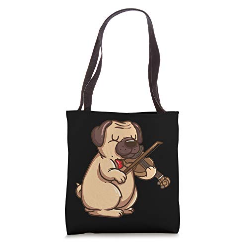 Violinist Pug Dog Violin Viola Player Music Lover Gift Girls Tote Bag