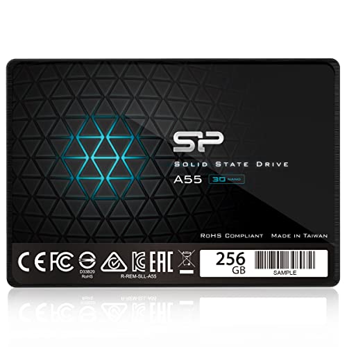 Silicon Power 256GB SSD 3D NAND A55 SLC Cache Performance Boost SATA III 2.5' Internal Solid State Drive (SP256GBSS3A55S25)