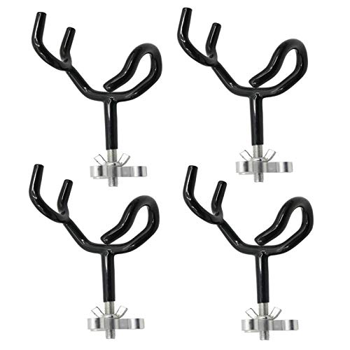 4PCS Sure Grip Steel 20 Degree Angle Rod Holder with Mounting Base Fishing Rod Holder for Boat, Ship, Yacht and More for Fishing Lovers
