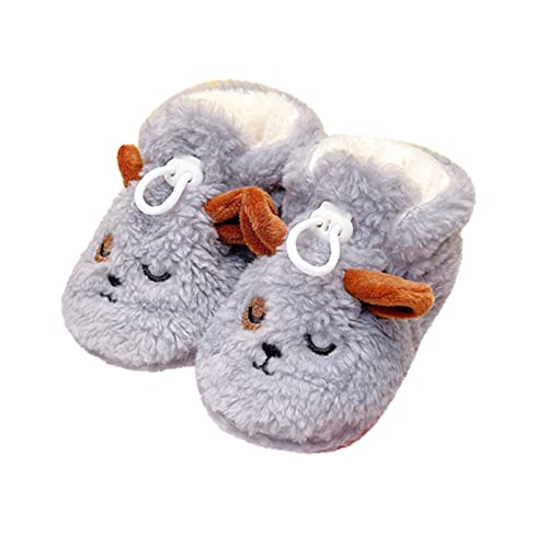 Bblulu Infant Baby Slippers Boys Girls Cozy Fleece Booties Non Skid Socks Fleece Cartoon Booties Lightweight Indoor Moccasins House Shoes