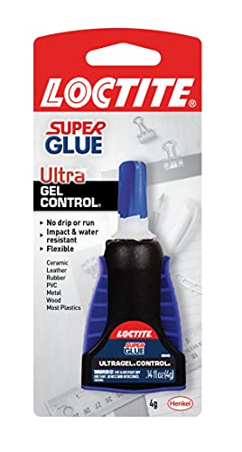 Loctite Super Glue Ultra Gel Control, Clear Superglue for Plastic, Wood, Metal, Crafts, & Repair, Cyanoacrylate Adhesive Instant Glue, Quick Dry - 0.14 fl oz Bottle, Pack of 1