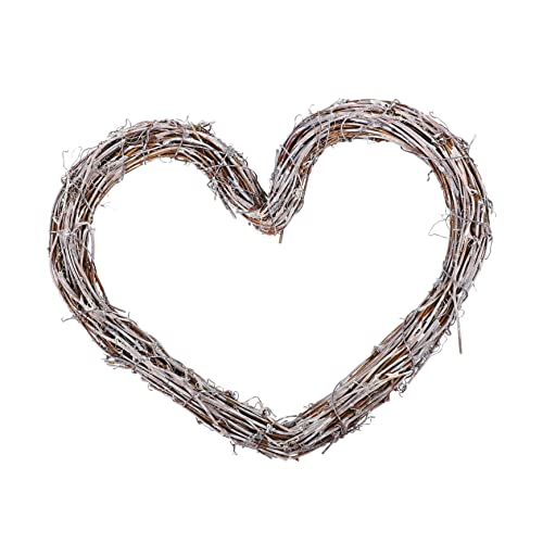 Luxshiny Christmas Vine Circle DIY Wreath Ornament Vine Branch Wreath DIY Rattan Wreath Decorative Wooden Twig Heart Shape Wreath Ring Vine Wreath Craft Heart Ring Frame Rattan Circle Grape
