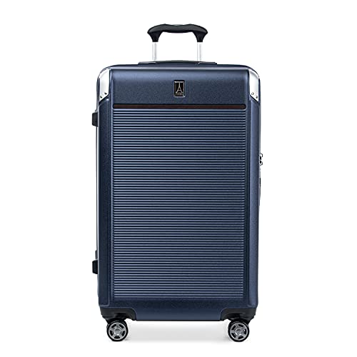 Travelpro Platinum Elite Hardside Expandable Checked Luggage, 8 Wheel Spinner, TSA Lock, Hard Shell Polycarbonate Suitcase, True Navy Blue, Checked Large 28-Inch