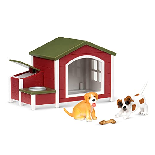 Terra by Battat – 5 Pcs Dog House Playset –Toy Dog Figurines for Kids 3-Years-Old and Up
